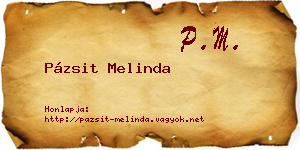 Pázsit Melinda névjegykártya