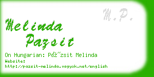 melinda pazsit business card